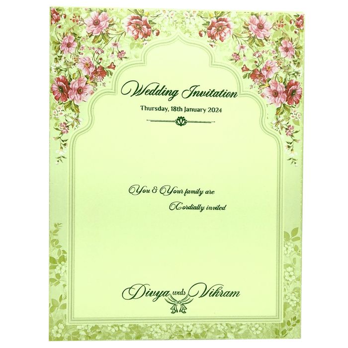 Cream Floral Padded Offset Print With Name Plate-KNPO1507C-King of Cards