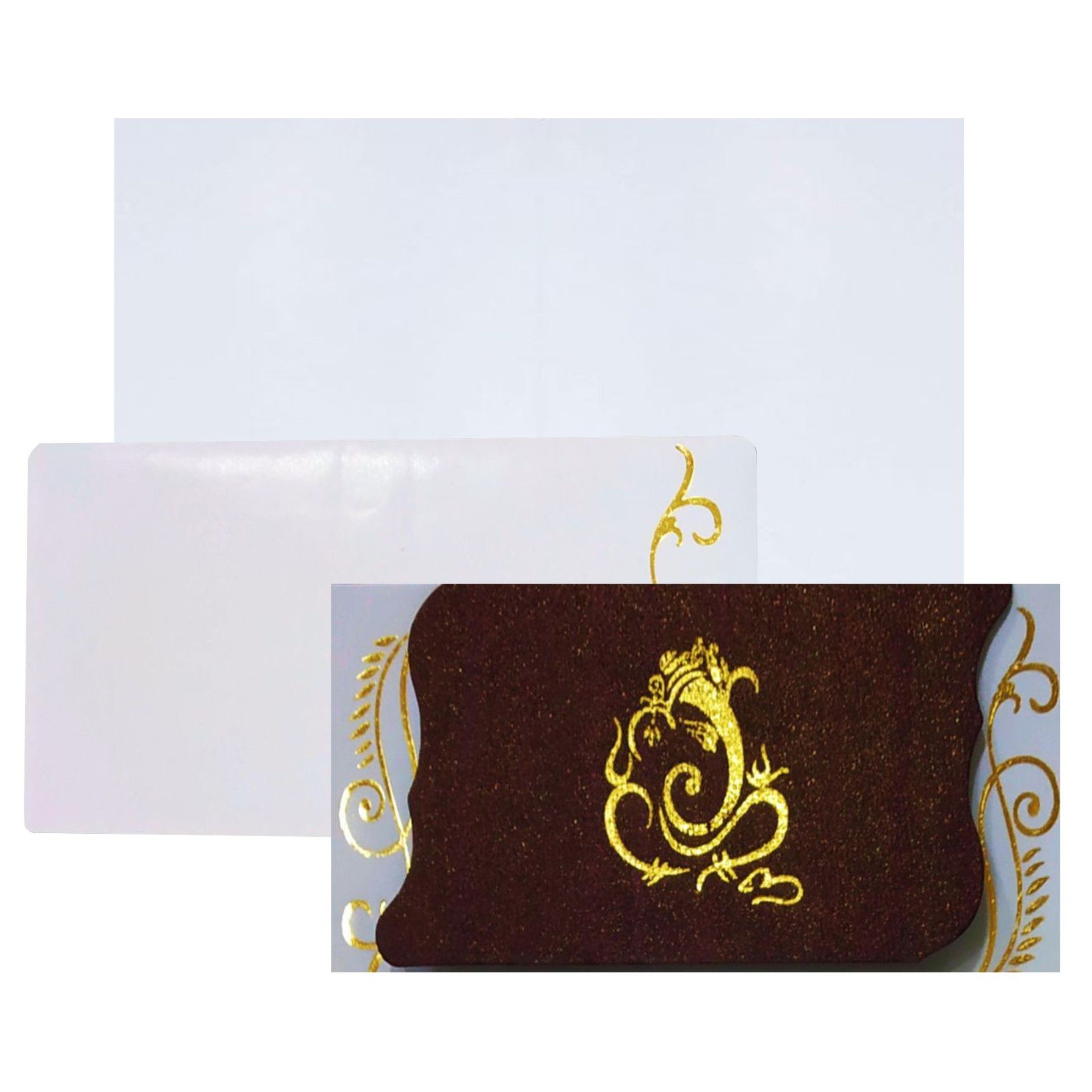 Brown Gold Ganesha Invitation Card