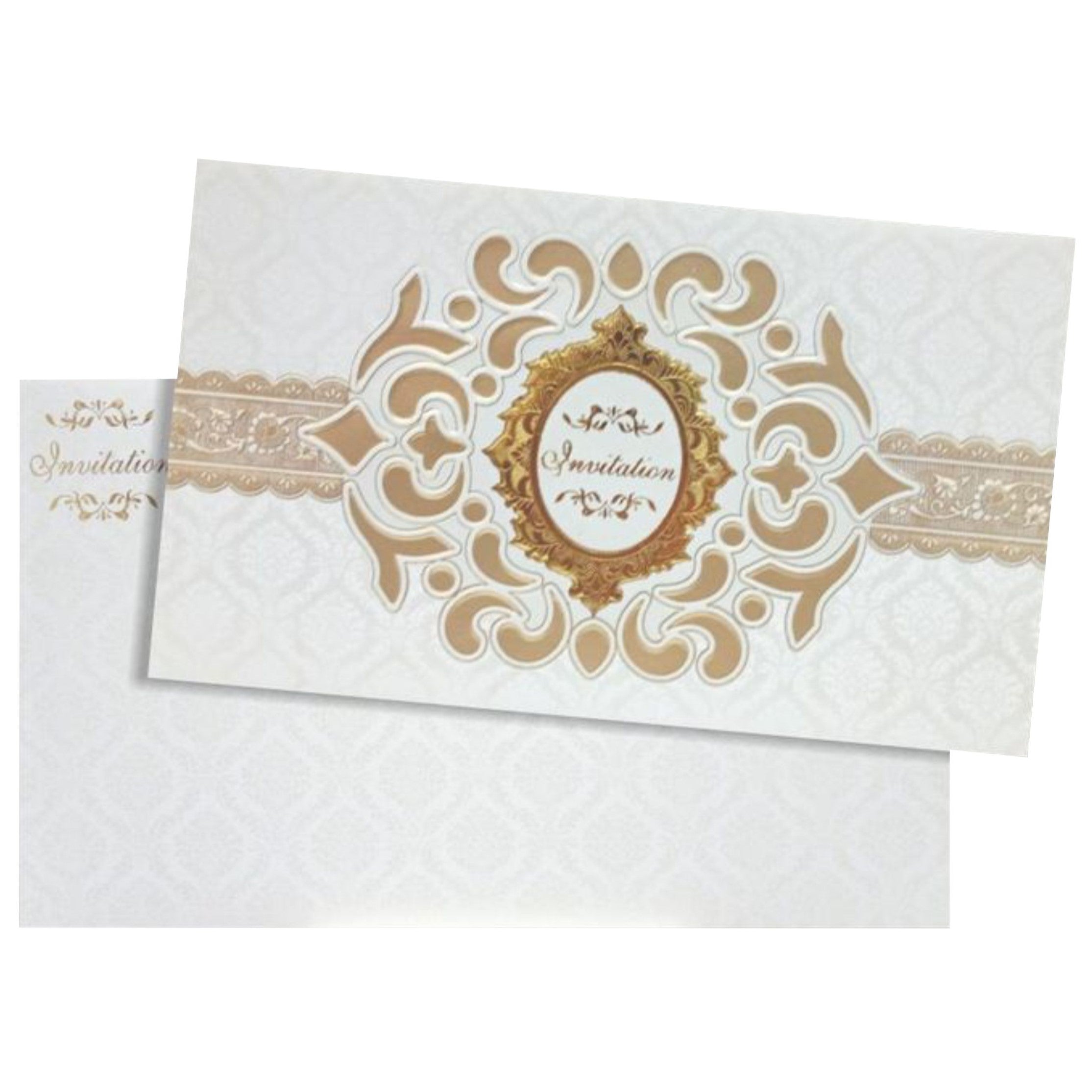 White Die Cut Invitation Card-KNK30721