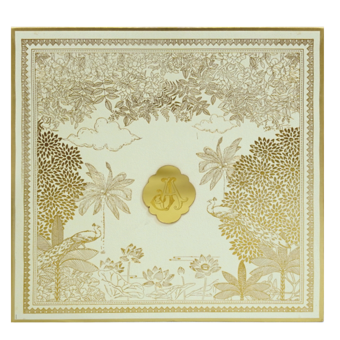 Cream Gold Foiled Wedding Card Design-King of Cards