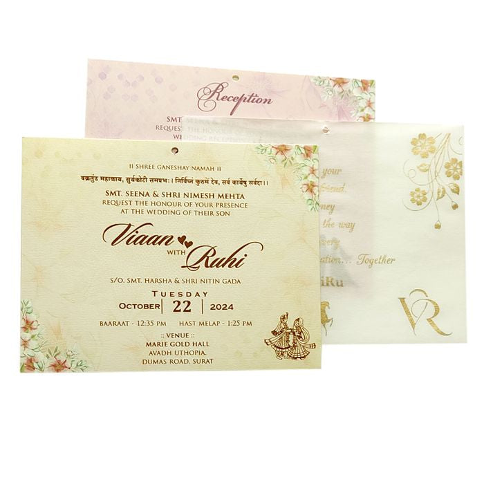 Light Pale Pink Tracing Sheet Invitation-King of Cards
