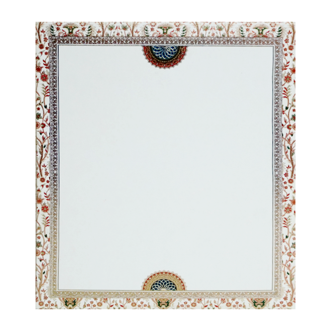 White Floral Pattern Padded Invitation Card-KAC05760