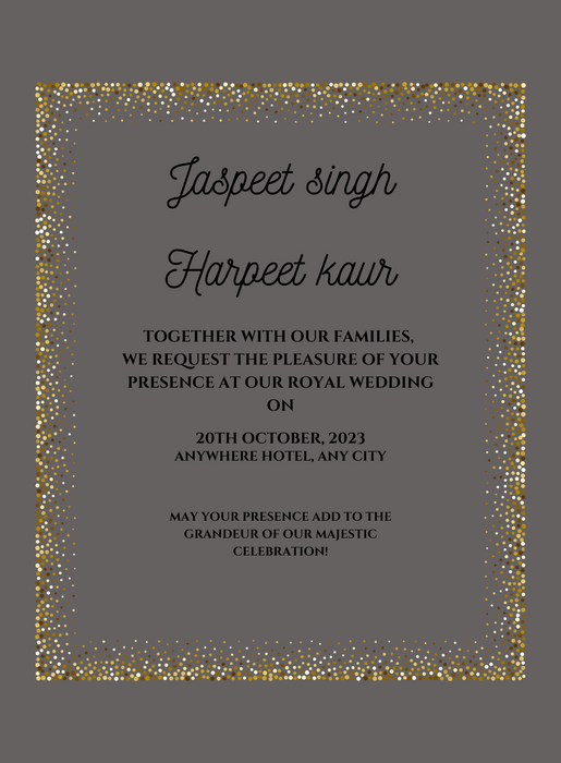 Gray Frame Punjabi Wedding Invitation-AAPUN014