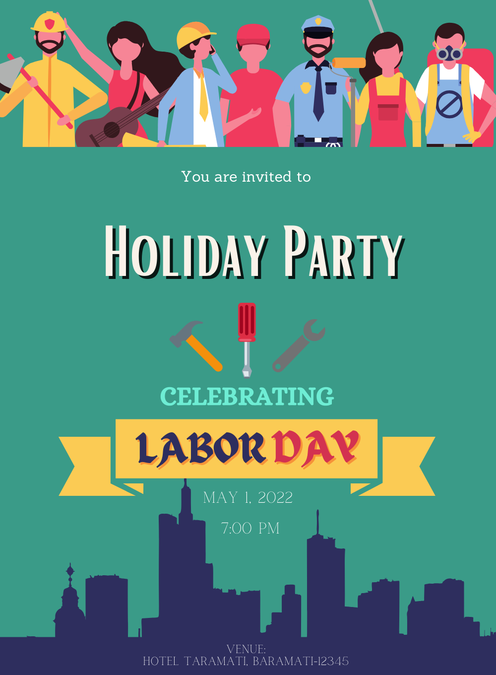 Green Chef labor day Invitation-AALAB007