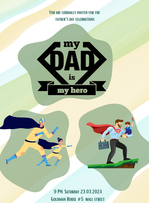 Green Hero Fathers day Invitation-AAFAT007
