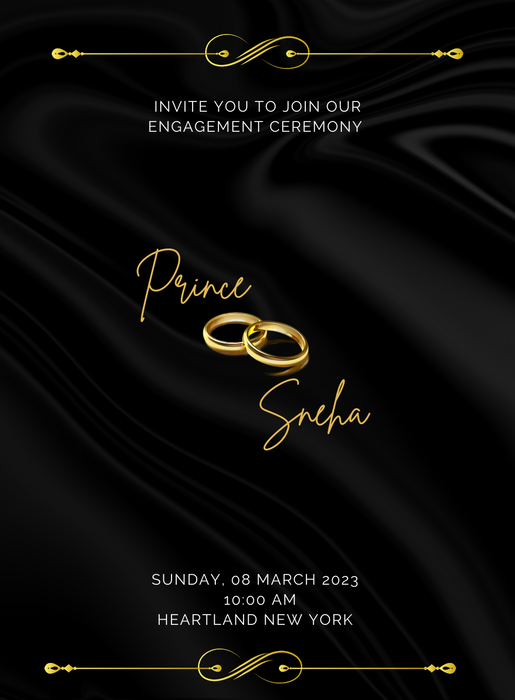 Green Rings Engagement Invitation-AAEGI019