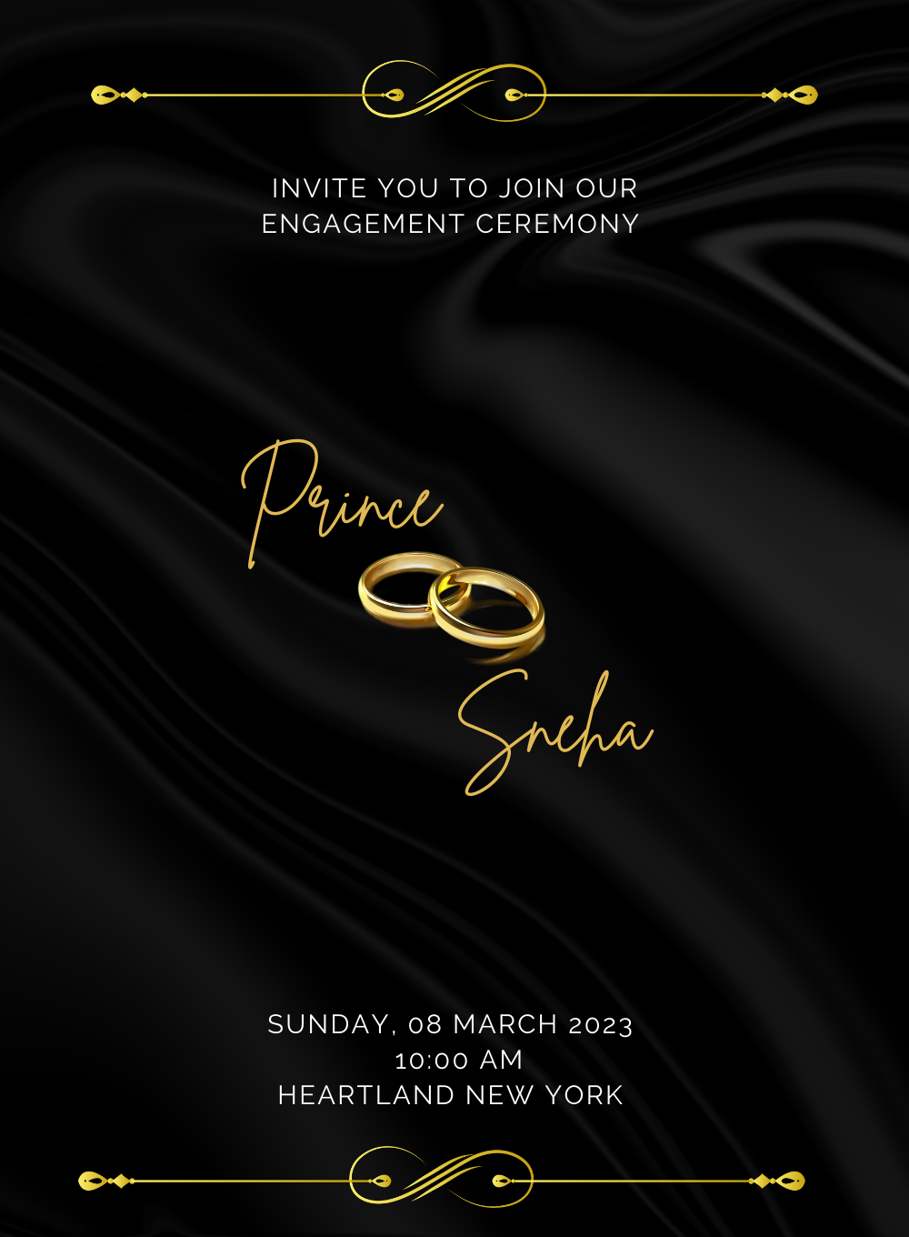 Green Rings Engagement Invitation-King of Cards