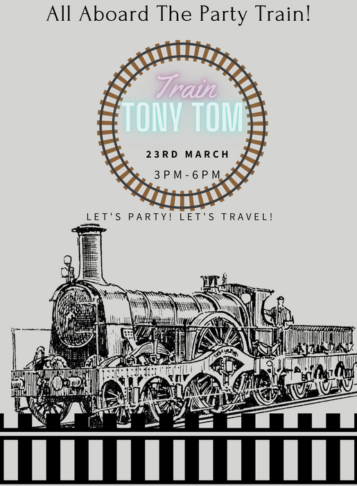 Grey Engine Trains Invitation-King of Cards