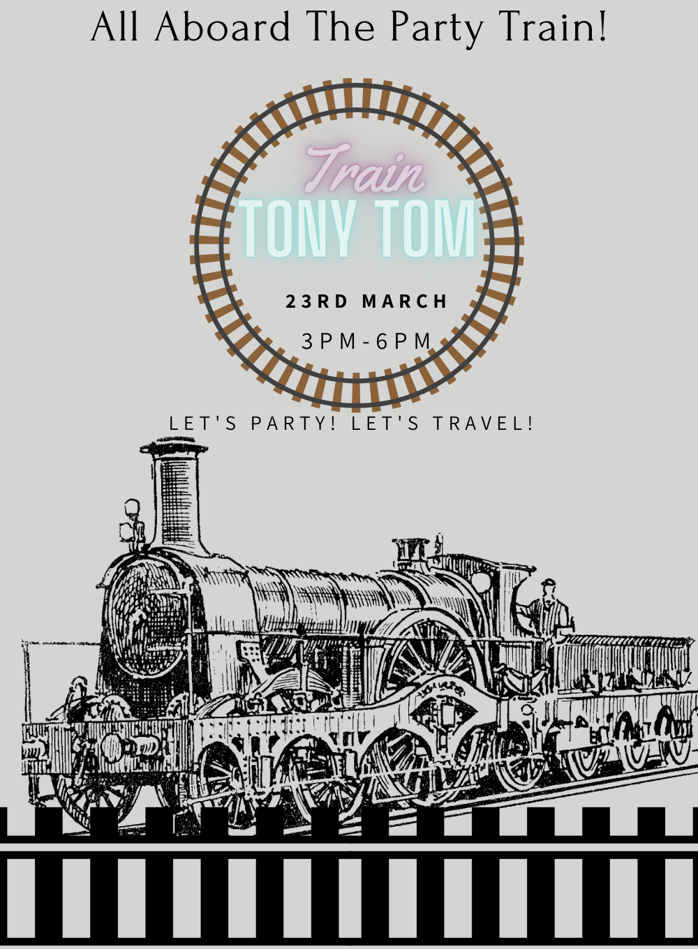 Grey Engine Trains Invitation-AATRA006