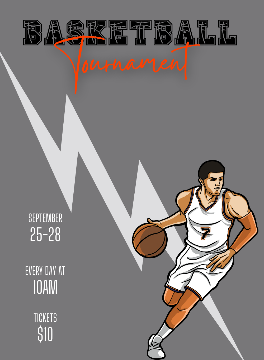 Grey Thunder basketball Invitation-AABET004