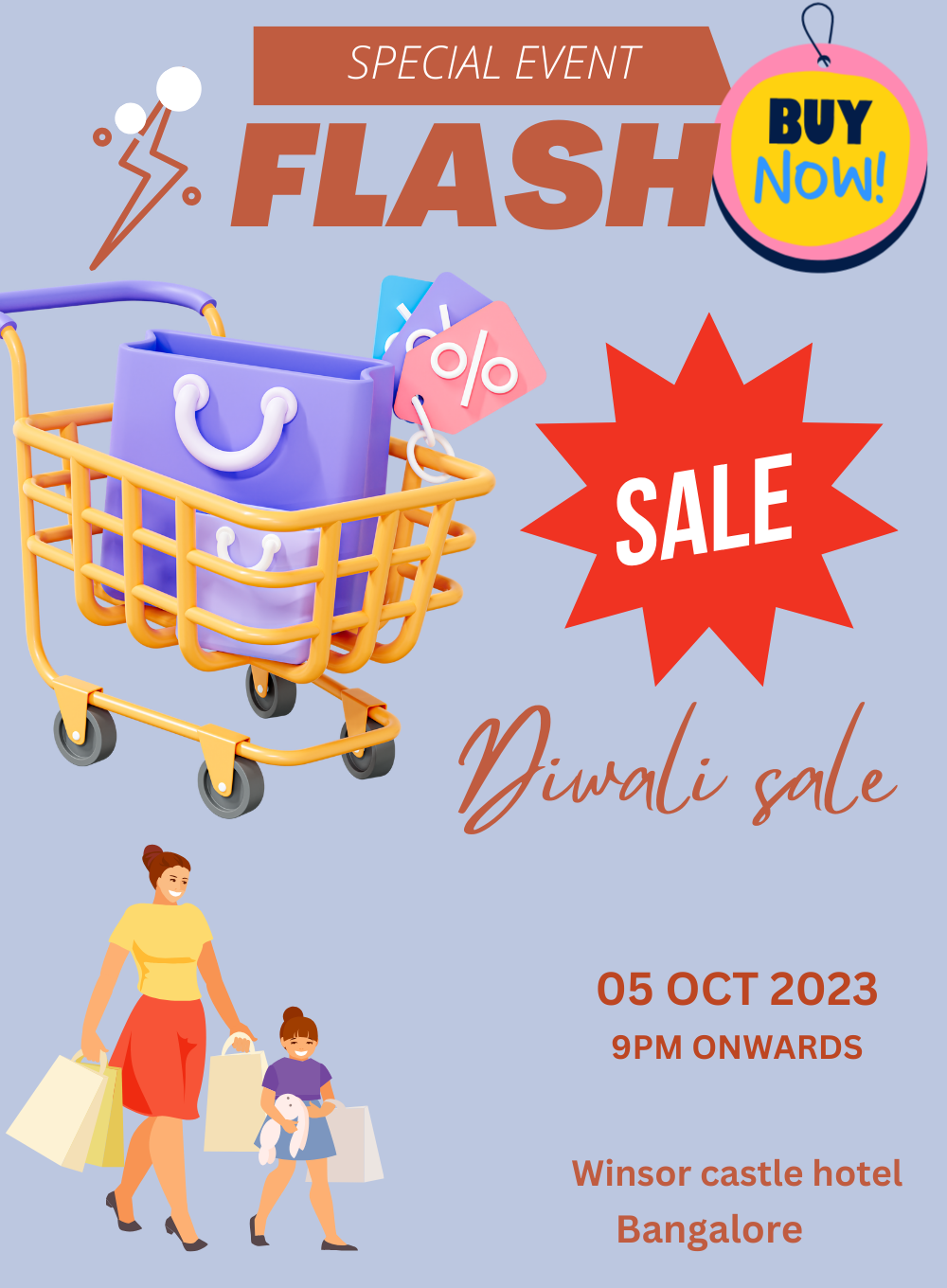 Grey Trolley Shopping Event Invitation-AASHE001