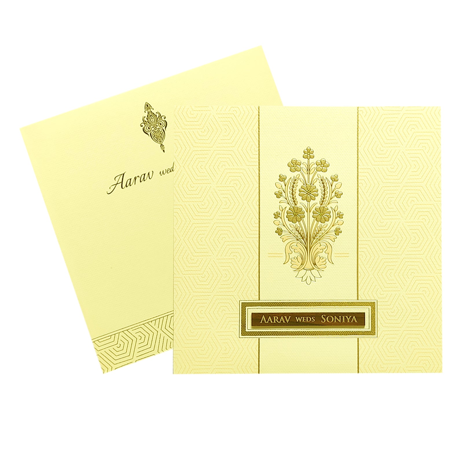 Pale Pink Floral Foil Invitation-KRC29101