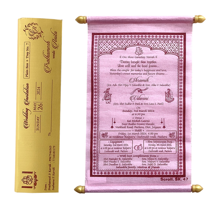 Pastel Pink Scroll Card-King of Cards