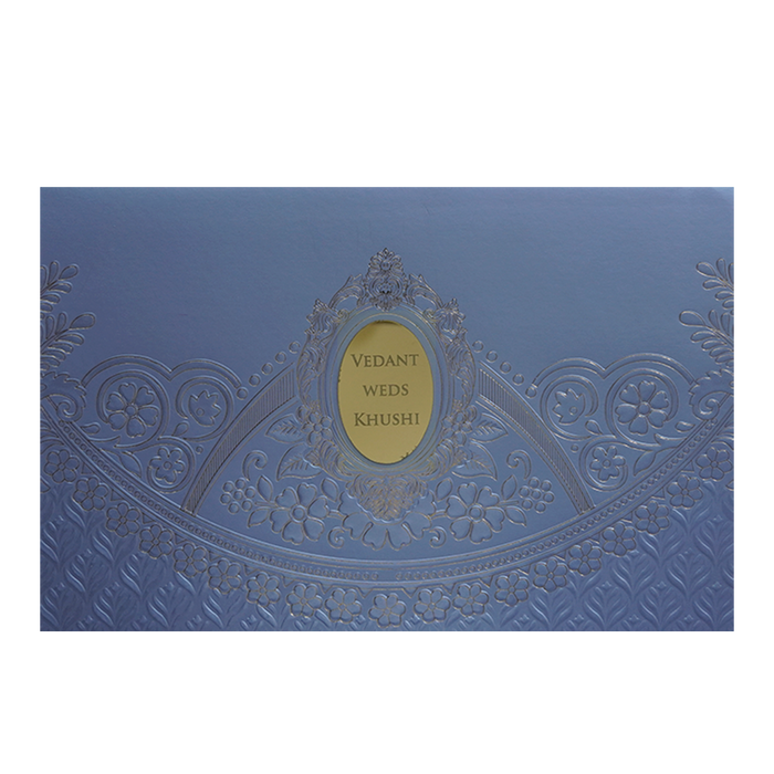 Light Blue Design Wedding Card-King of Cards