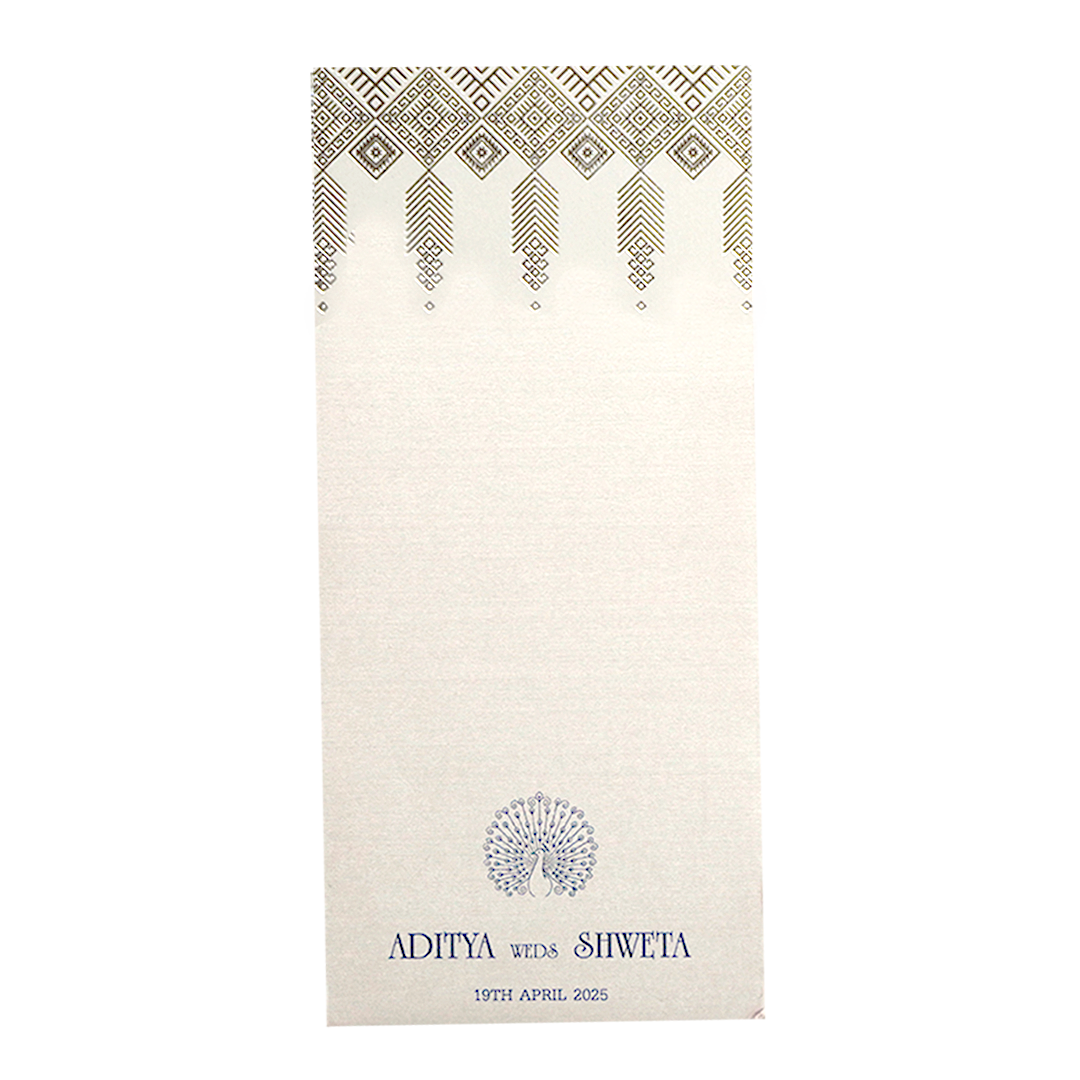 White Silver Single Sheet Invitation-King of Cards