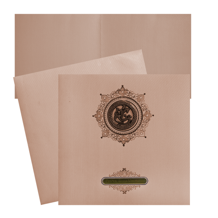 Check out the collection of Gold ganesha nameplate Invitation Card at best price. ? Customer Support ? Home Delivery.