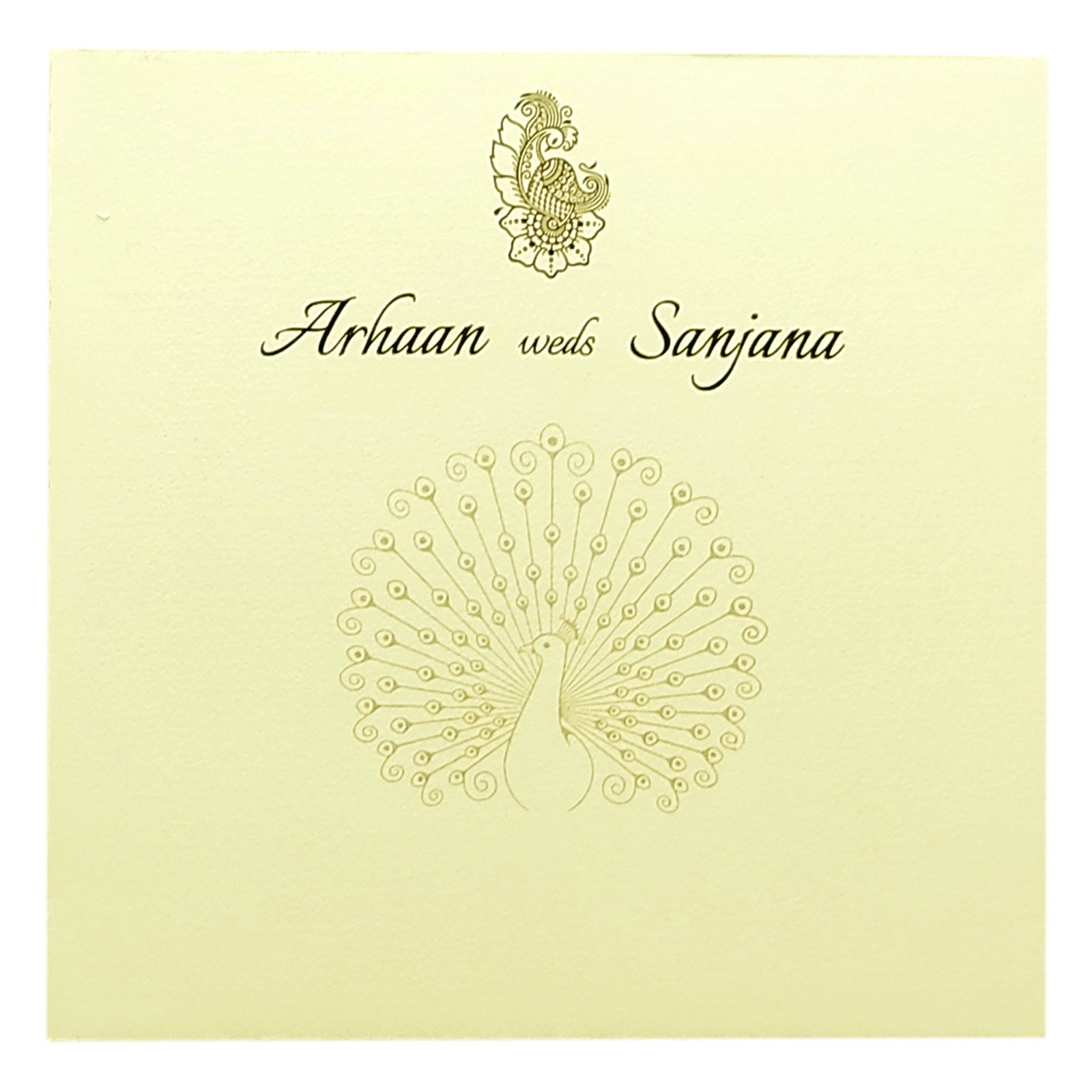 White Peacock Invitation Card-KRC29340