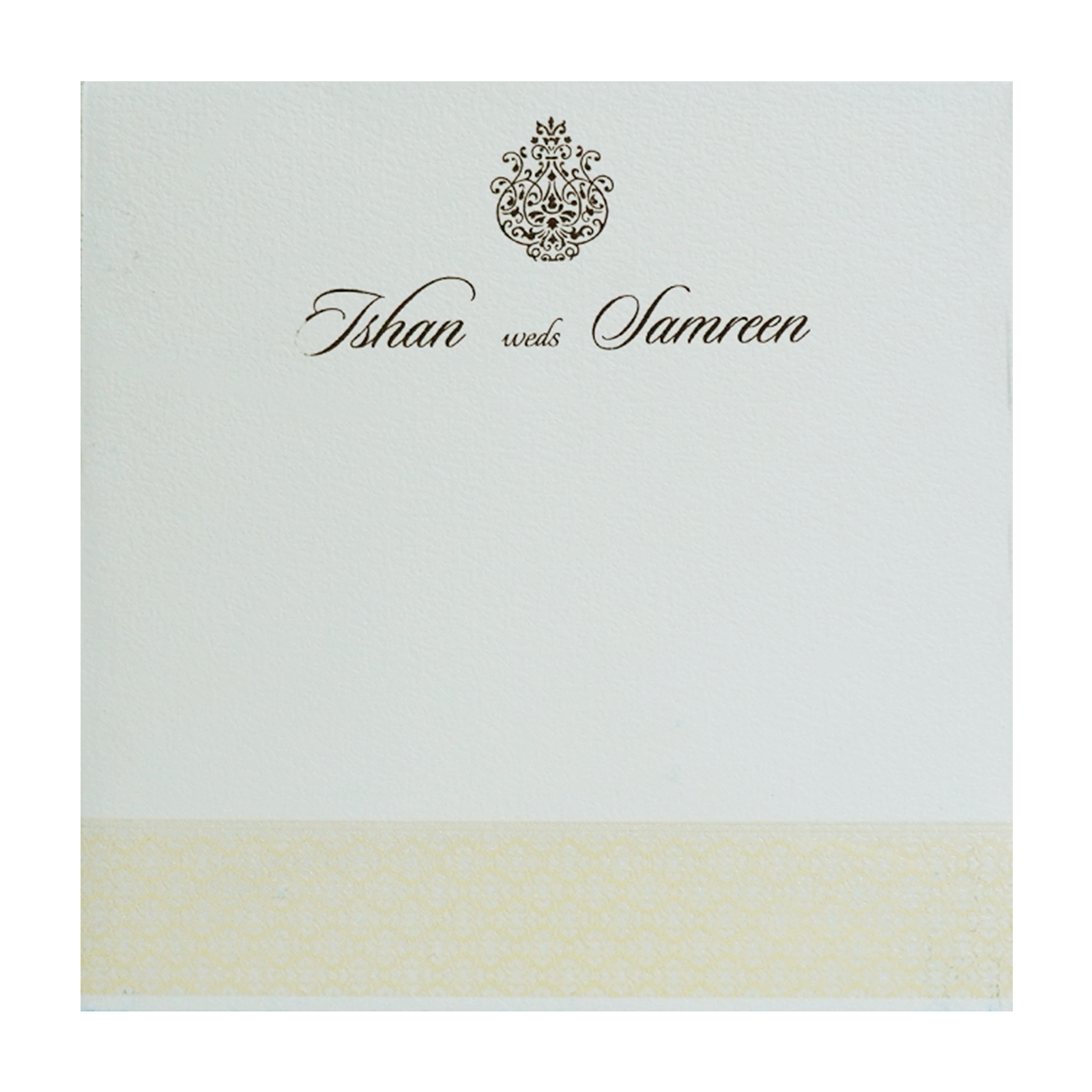 White Pattern Box Wedding Card-KRC30810