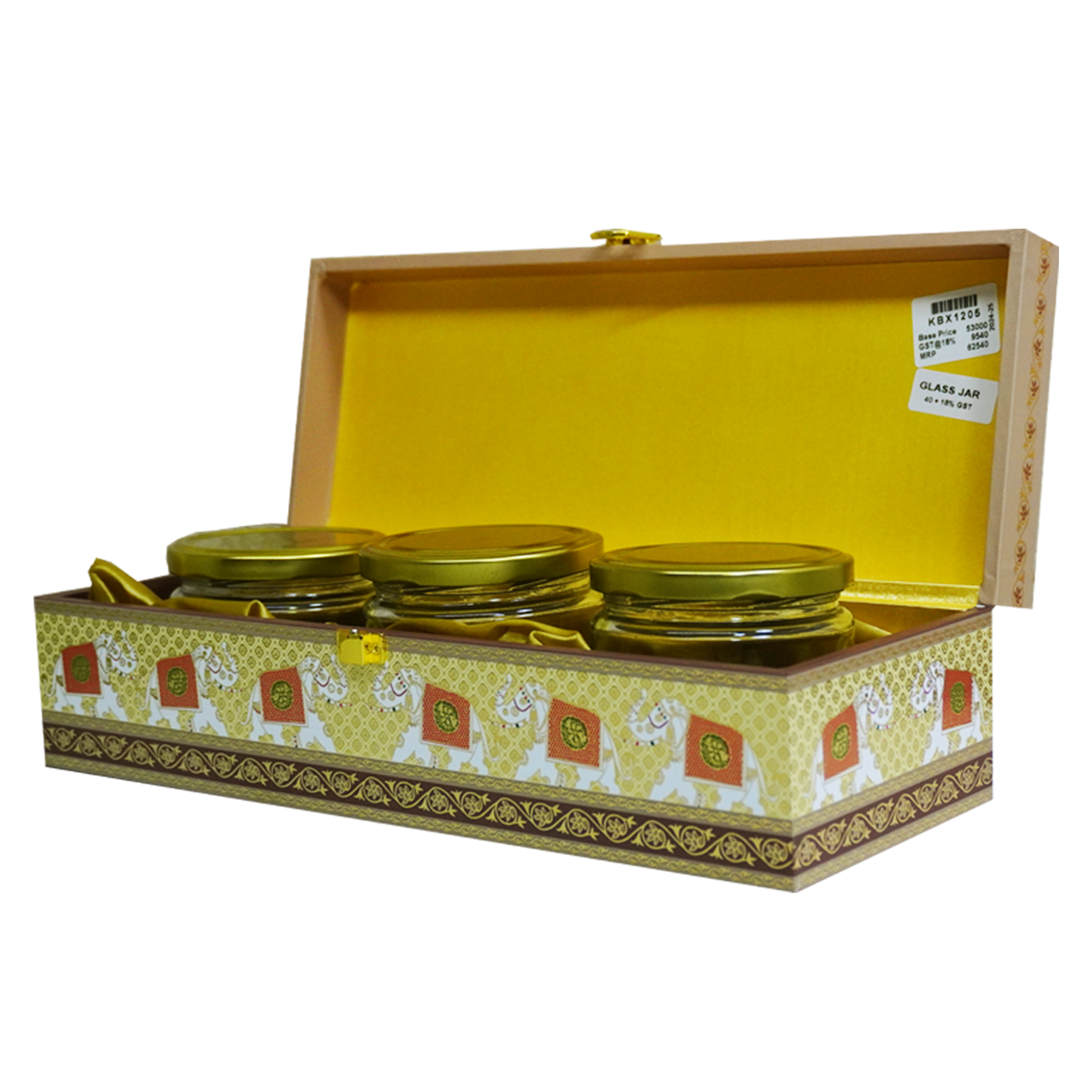 Muted Green Mughal Art Box Invitation-KBX1205