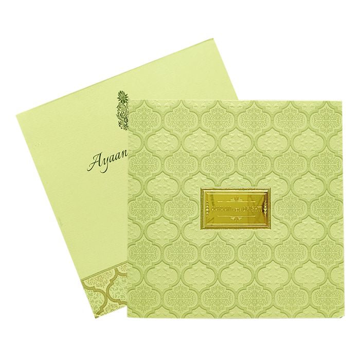 Gold Embossed Design Padded Invitation Card-King of Cards