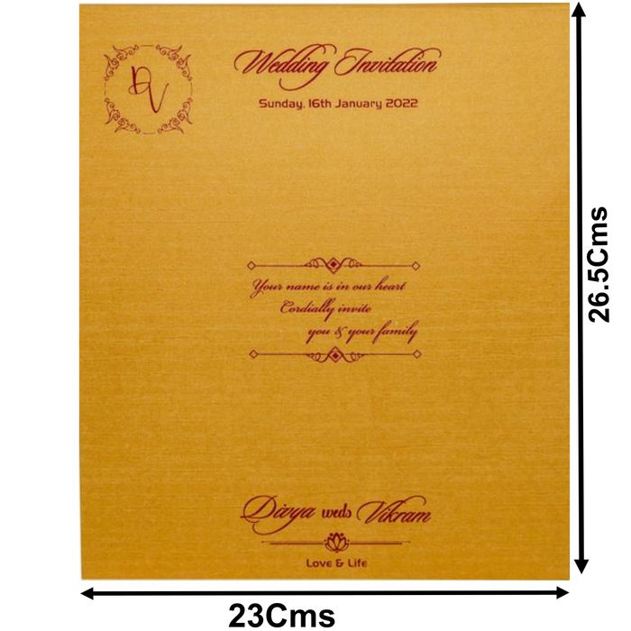 Gold Padded Open Door Floral In Gold Foiling-KNPS7503G-King of Cards