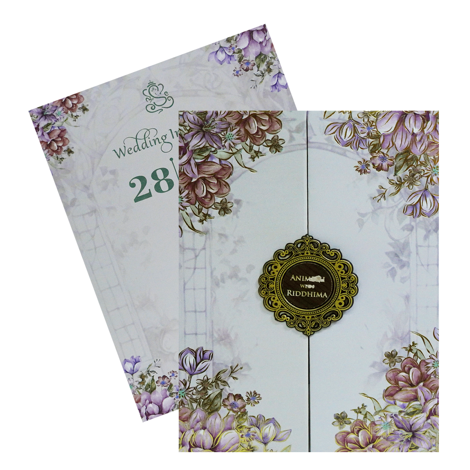 Ivory Grey Padded Invitation-KVN07070