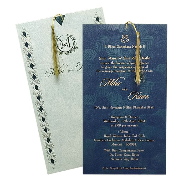 Dark Blue Single Sheet Invitation-KRCS6461