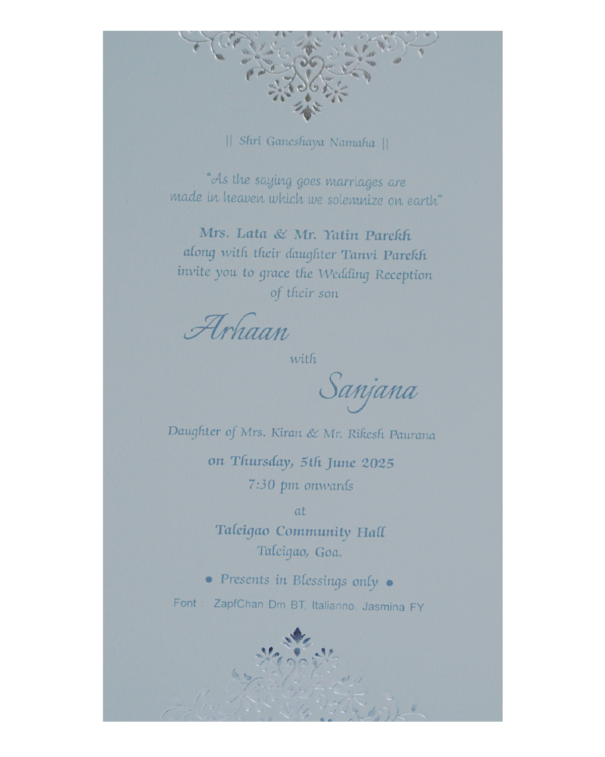 Grey Floral Single Card-KRCS7292