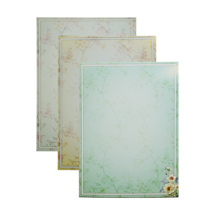 Green Floral Three-Fold Wedding Card-King of Cards
