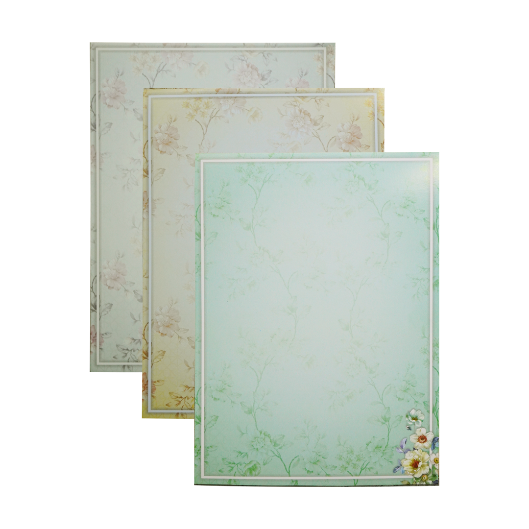 Green Floral Three-Fold Wedding Card-KNLY6102