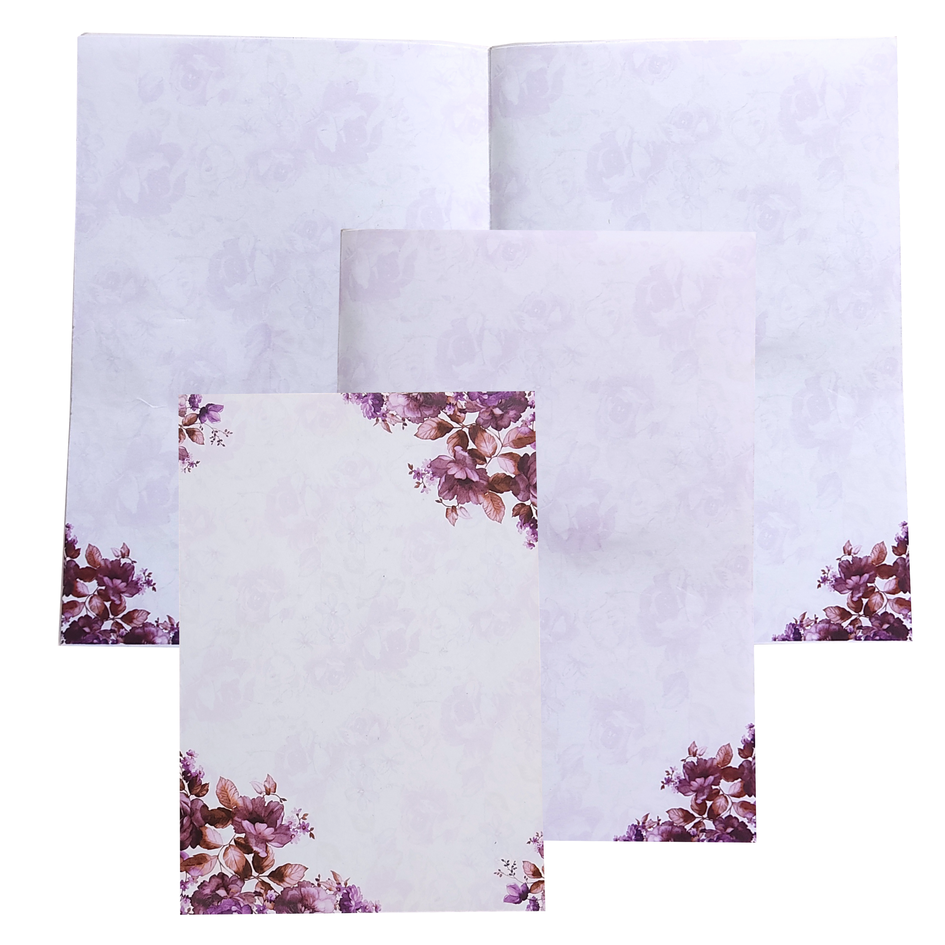 Violet Prince Paper Print Floral Wedding Card In Offset Printing-KNPP680V