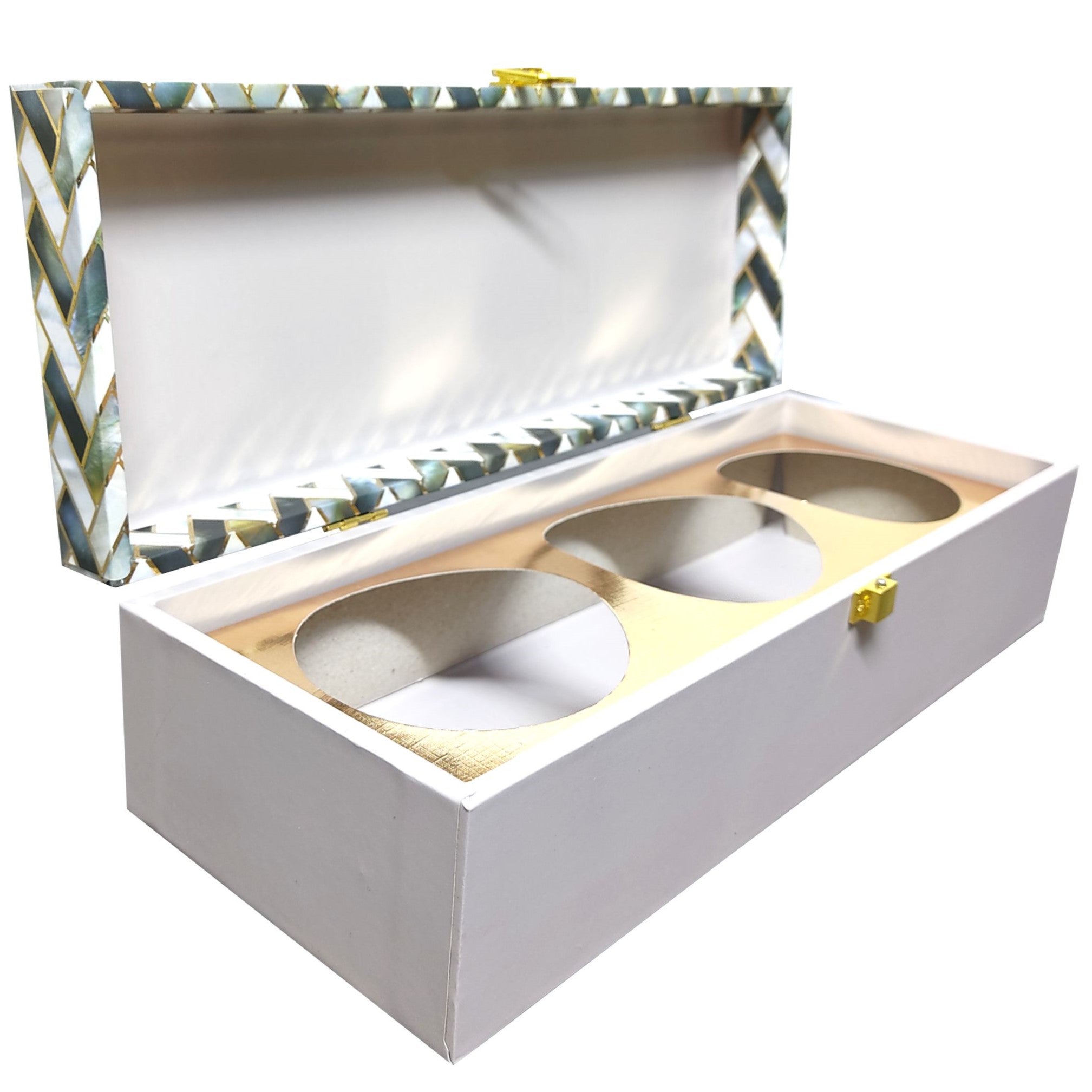 White And Grey Elongated Box Invitation-KBX0201