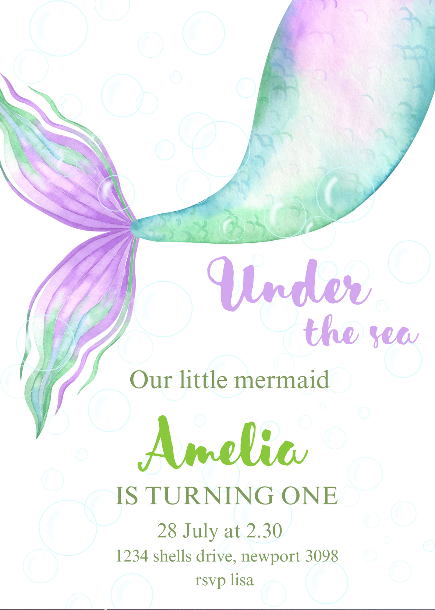 Blue Sea Kids Birthday Invitation-AAKBI007