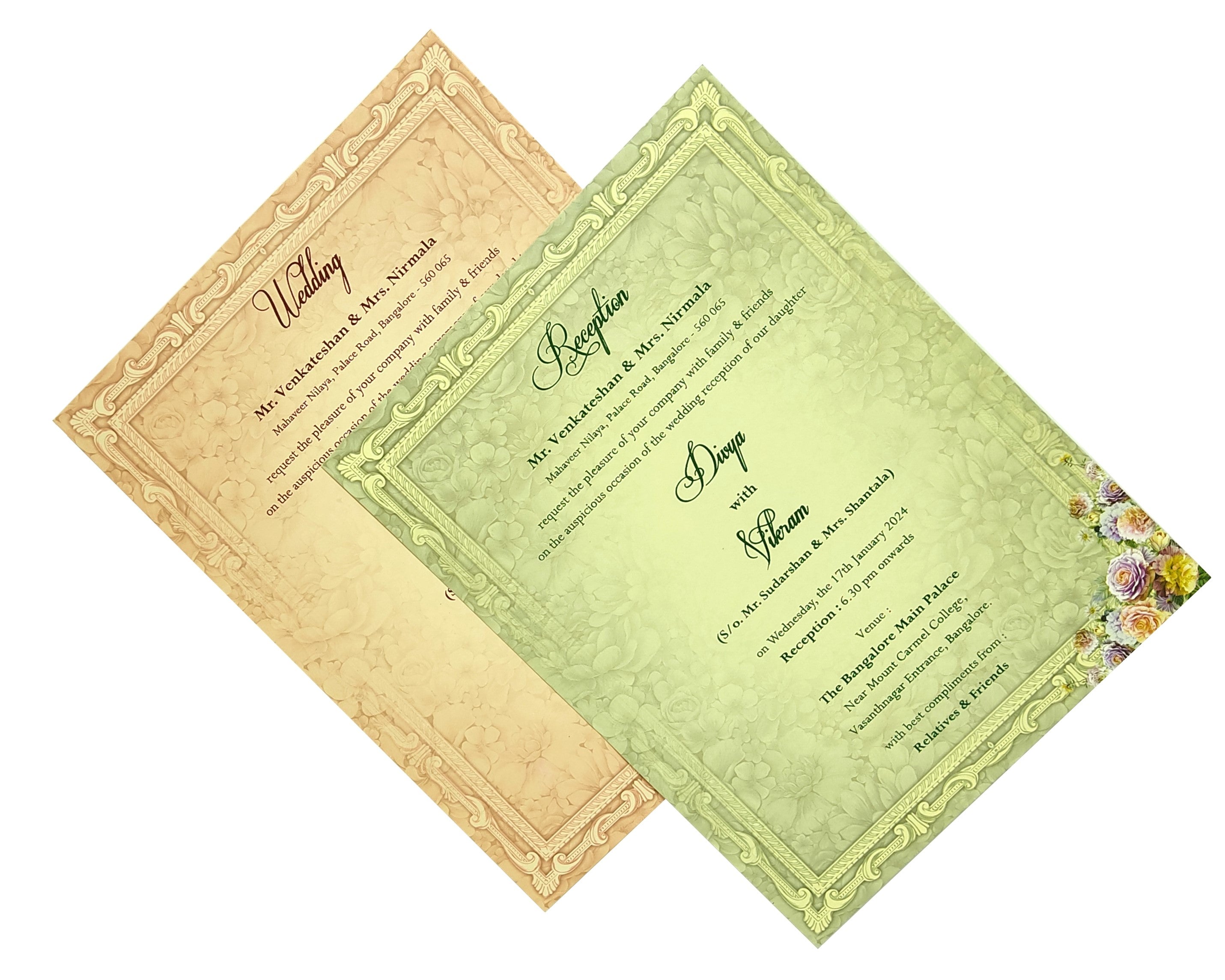 Lavender Padded Pastel Floral Design In Offset-KNPO8507P