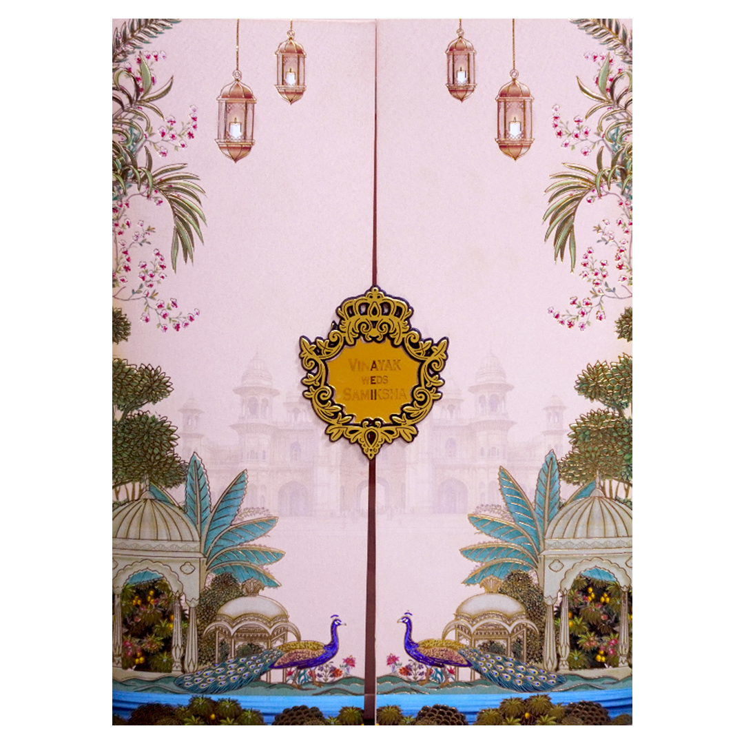 Pink Palace Themed Door - Style Wedding Card-King of Cards