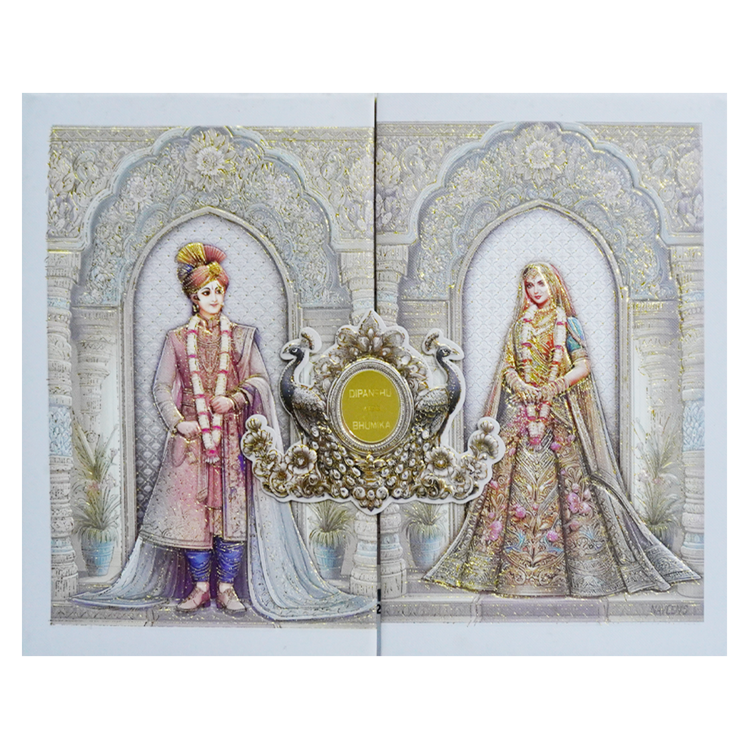 Light Pale Blue Padded Invitation-KSI12180