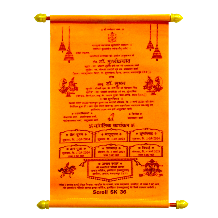 Orange Velvet Scroll Card-King of Cards