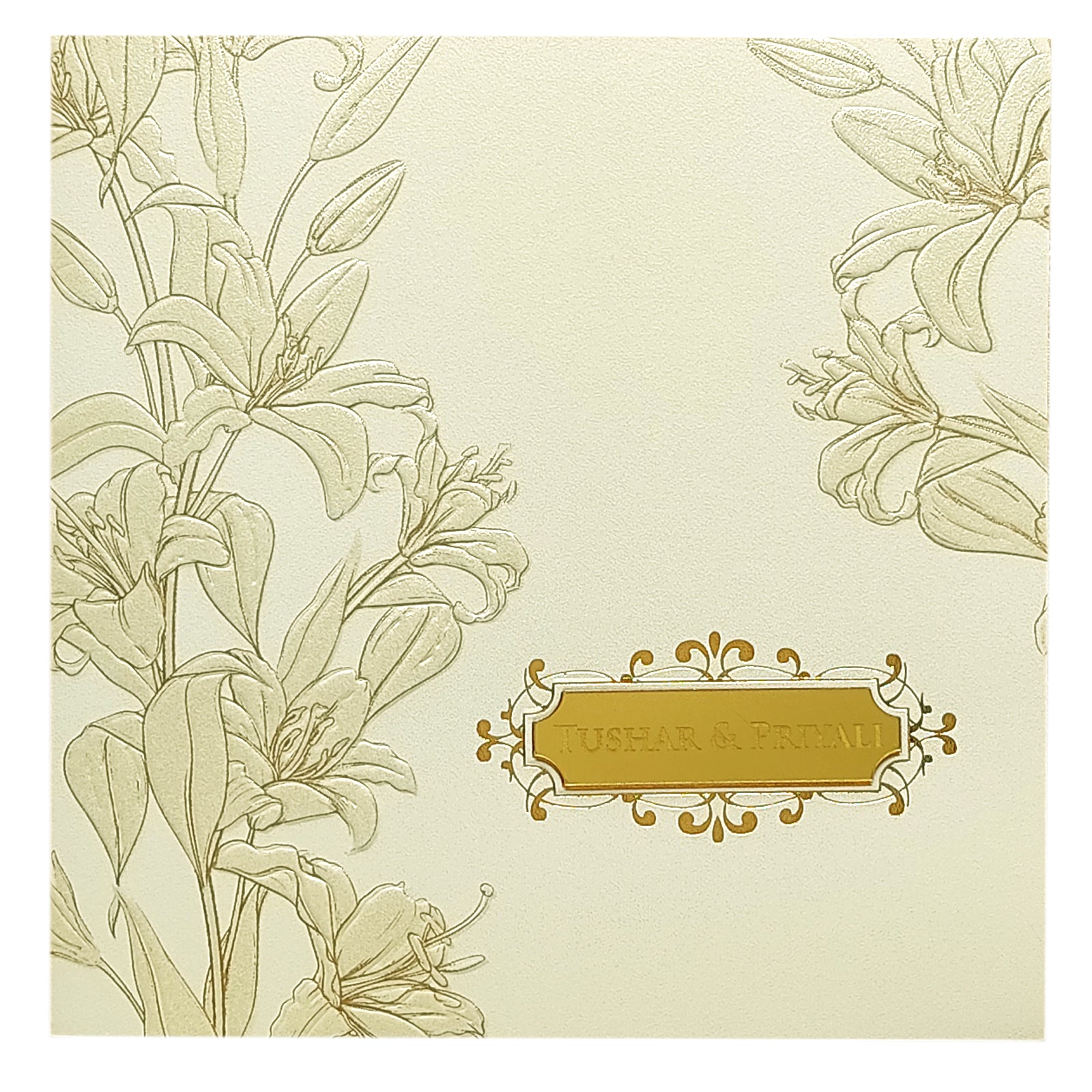 Sliver Cloud Floral Nameplate Invitation Card-KPR05370