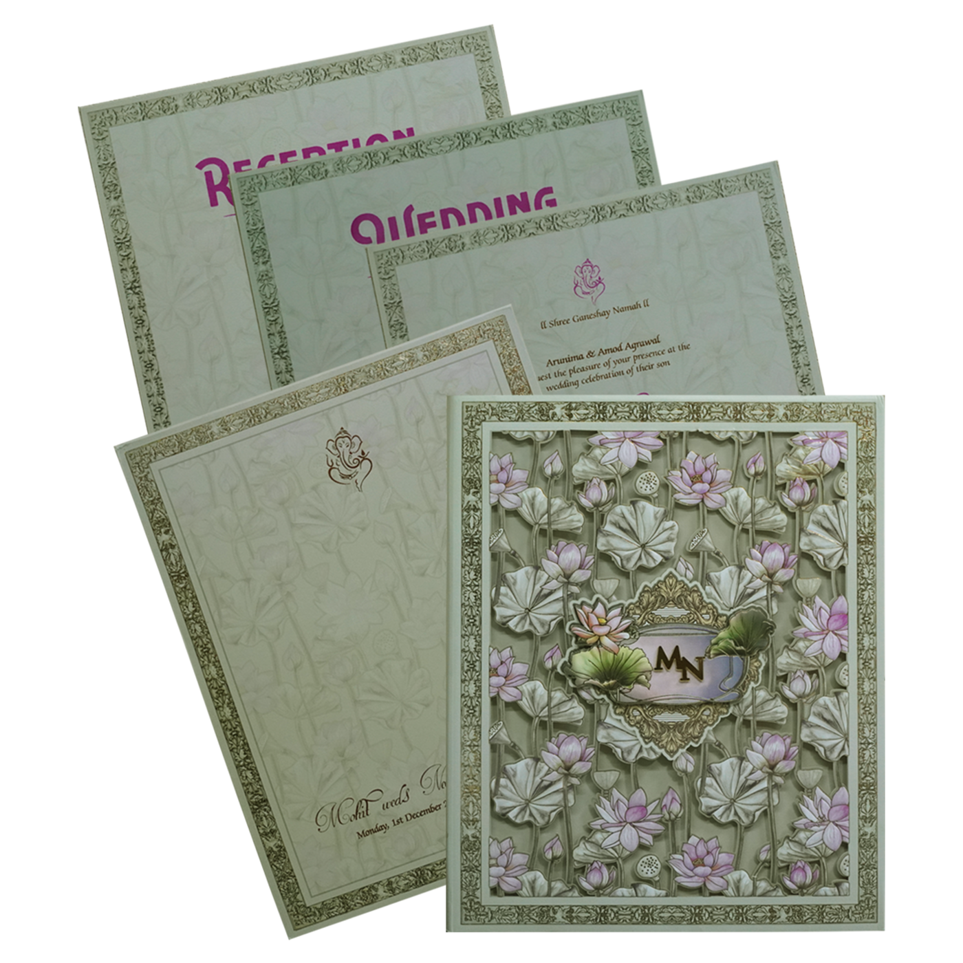 Cream Laser Cut MDF Premium Wedding Card-KPR24250