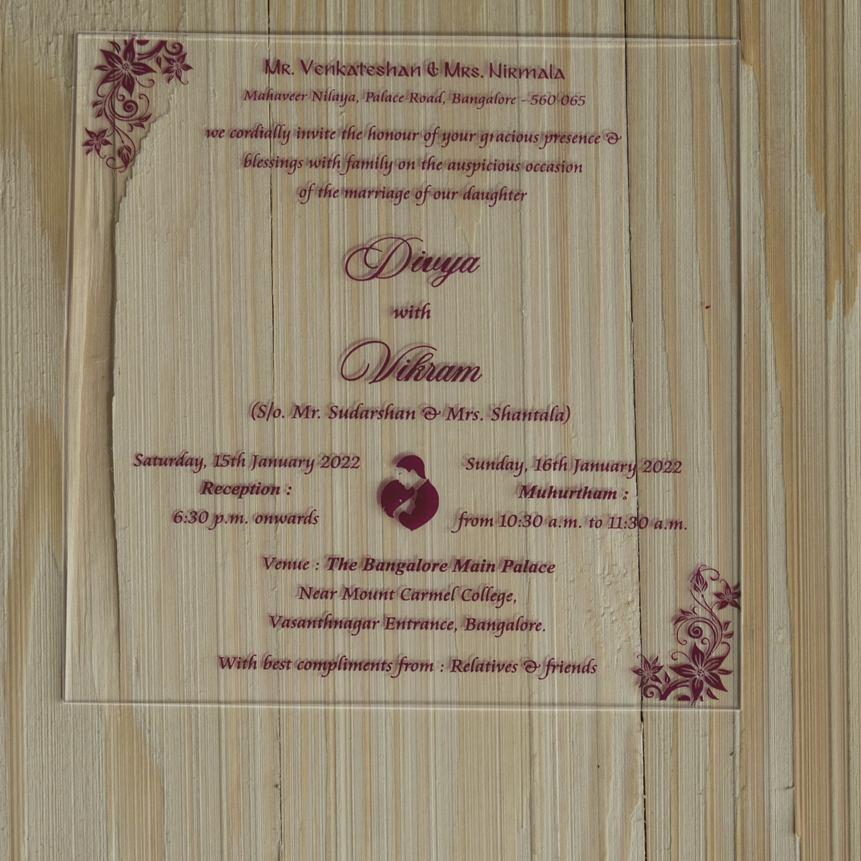 White Acrylic Invitation Card-KNAT3701R