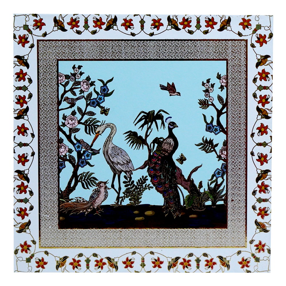 White Crane Peacock Box Invitation-KBX1302