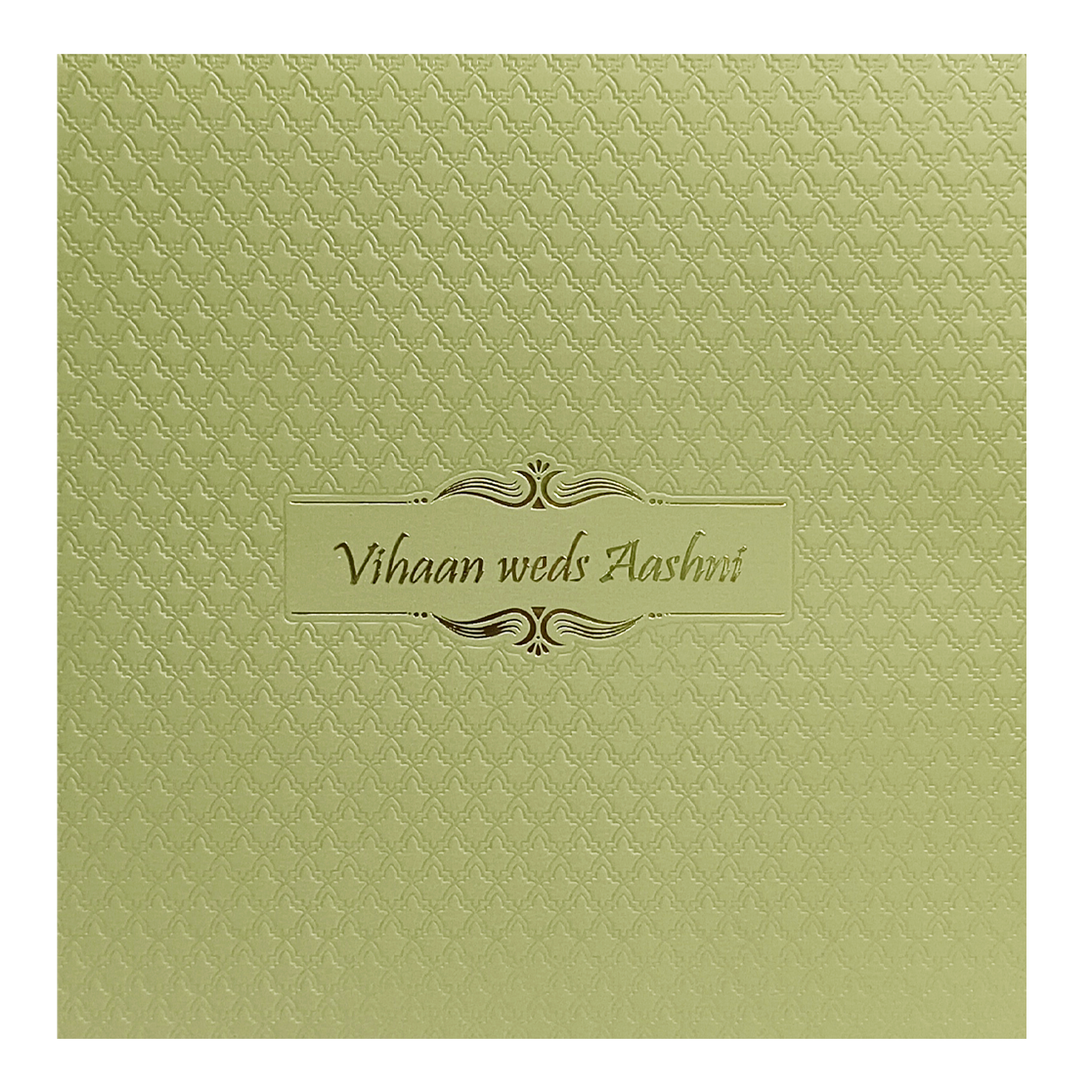 Light Olive Green Padded Invitation-KRC30471