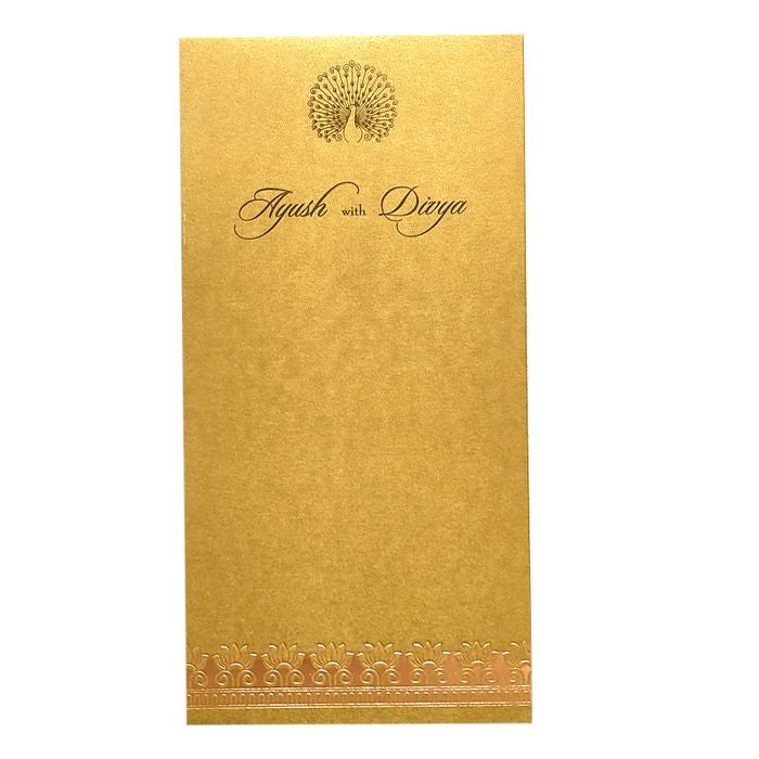 Brown Foil Single Sheet Invitation Card-King of Cards