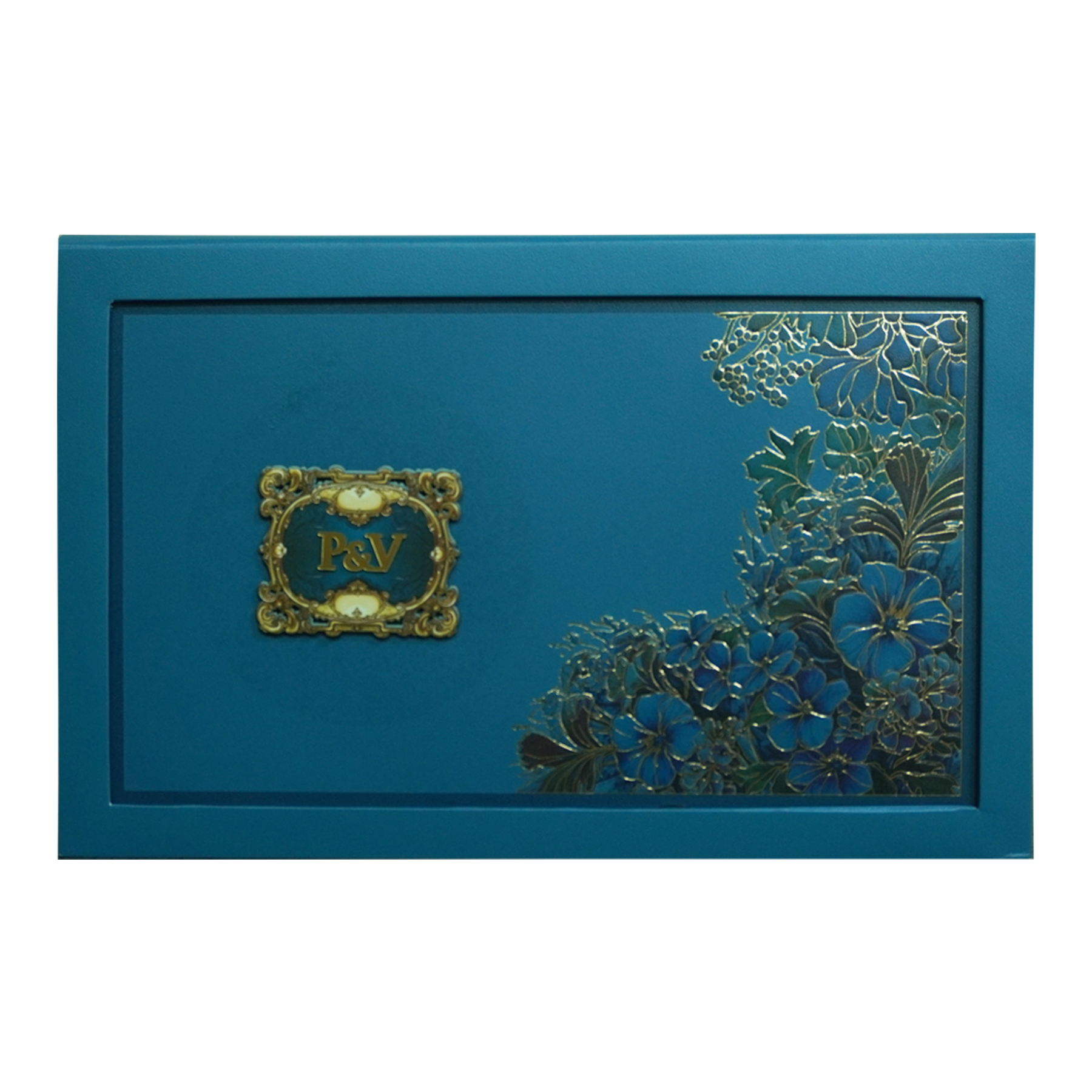 Blue Premium Padded Marriage Invitation-KPR24390