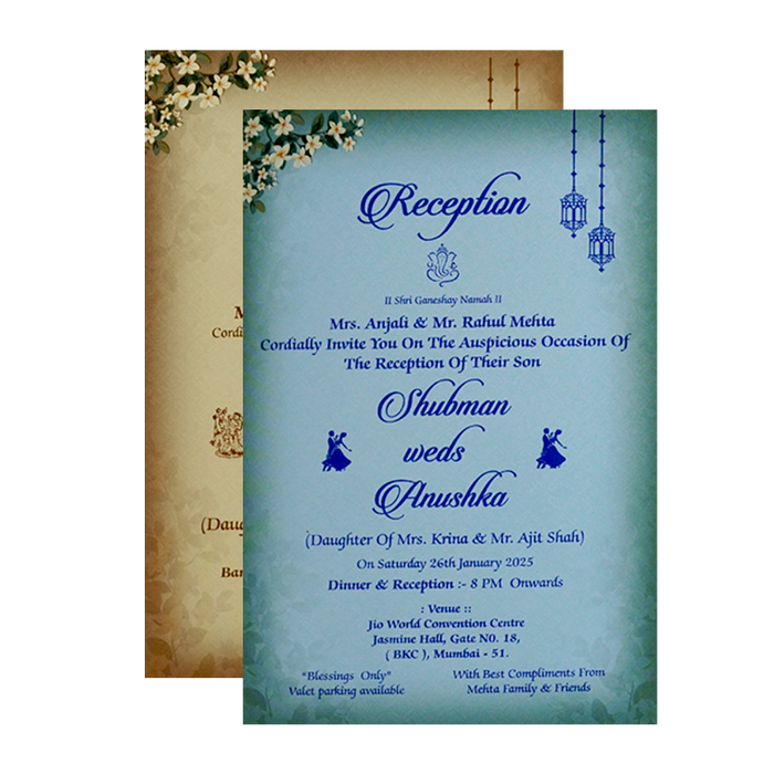 Green Padded Wedding Invitation Card-King of Cards