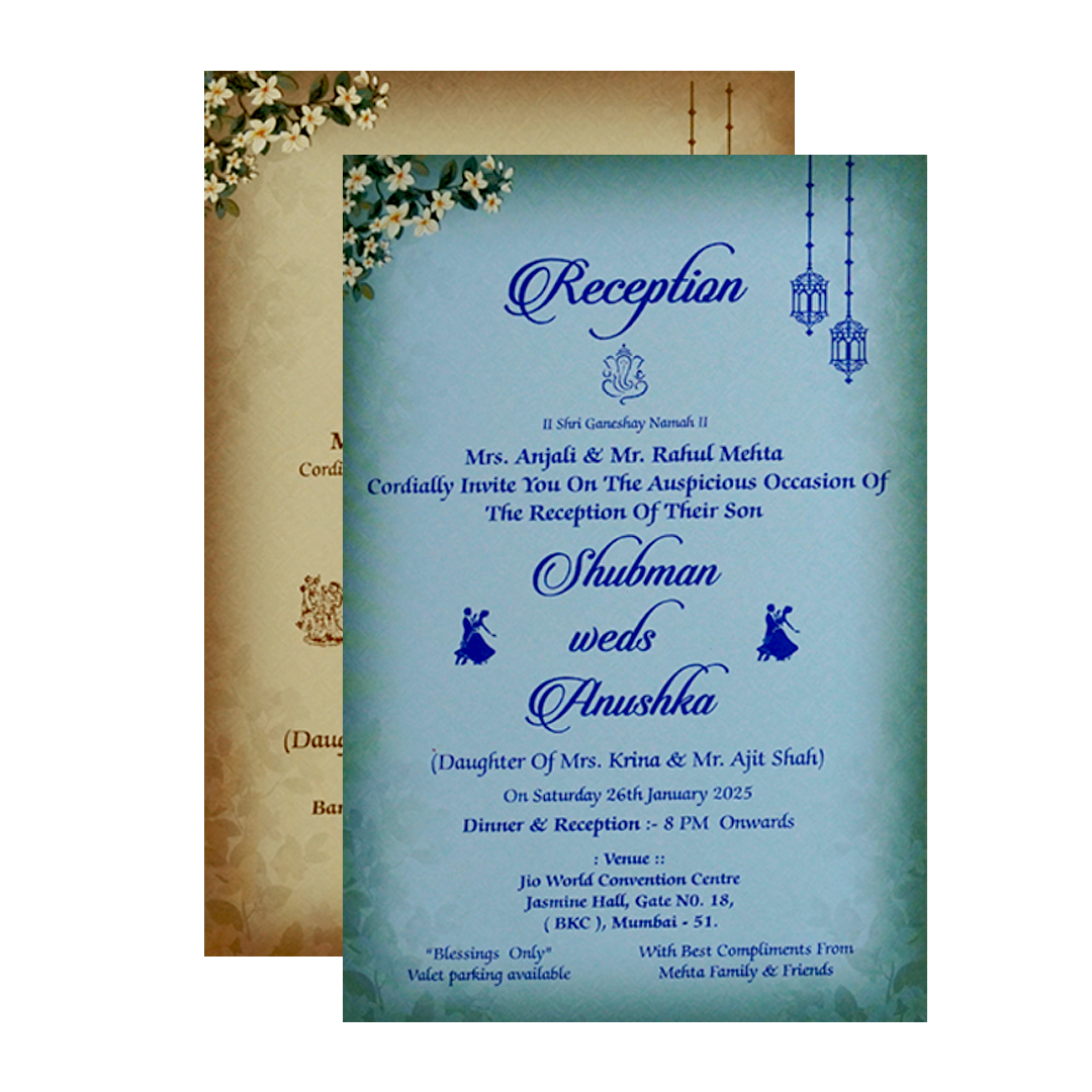 Green Padded Wedding Invitation Card-KRB8270