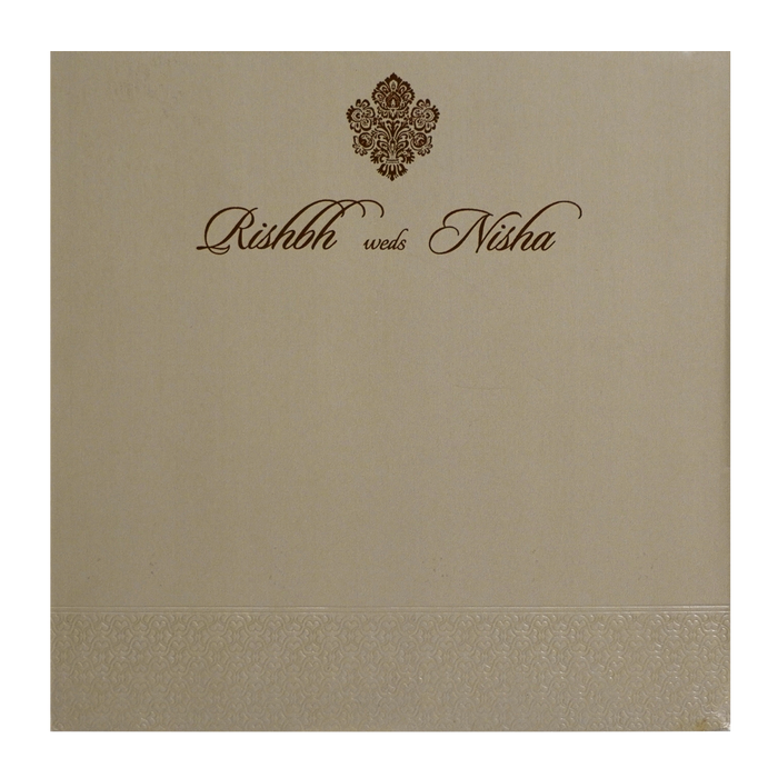 Brown Grey Wedding Card-King of Cards