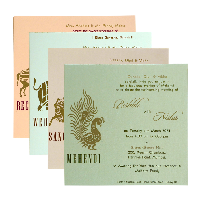Brown Grey Wedding Card-King of Cards