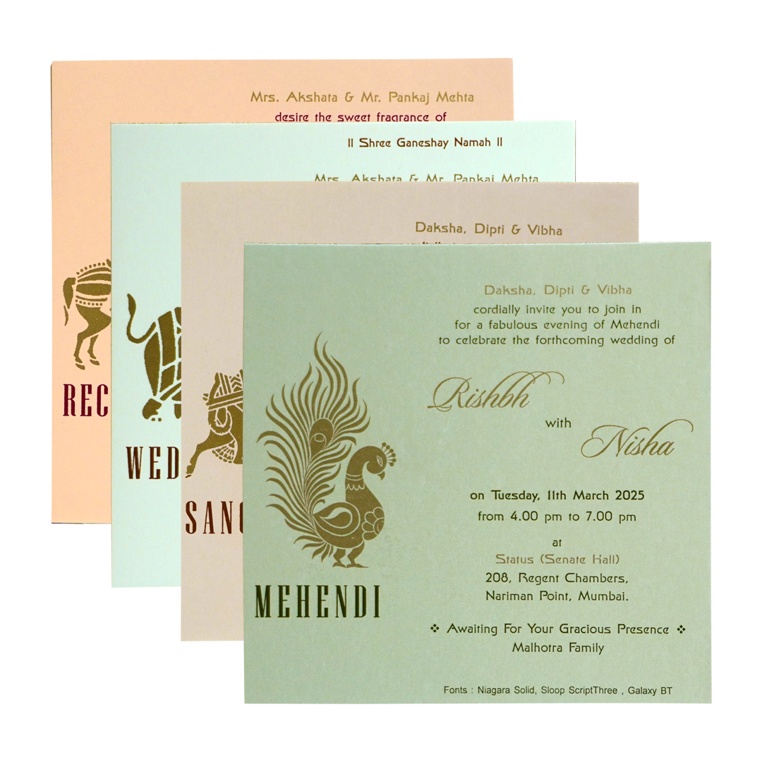 Brown Grey Wedding Card-KRC30511