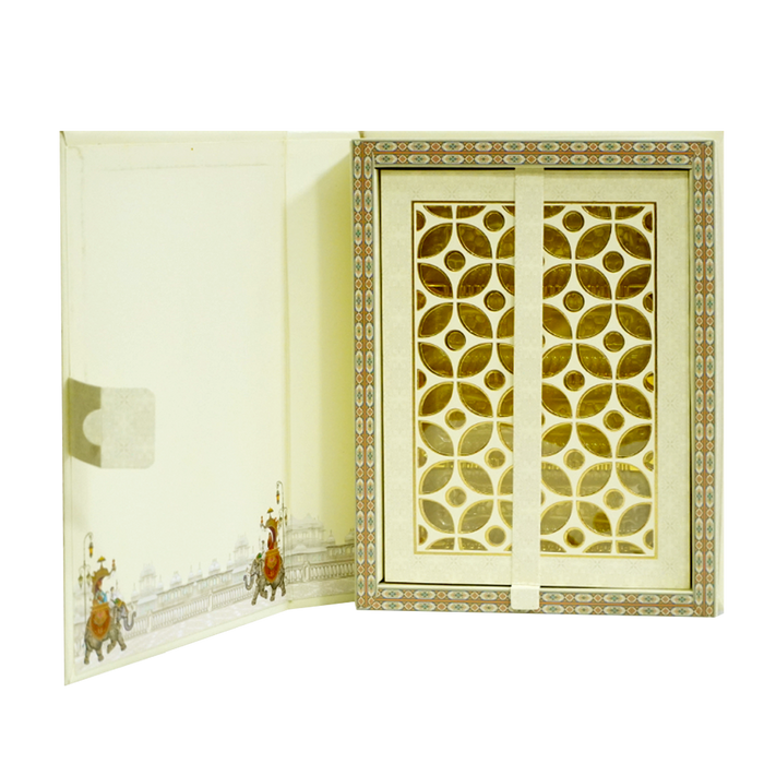 Cream Yellow Royal Wedding Box Card-King of Cards